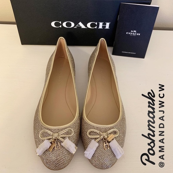 Coach Gold Ballet Slippers- NWT - Picture 4 of 8